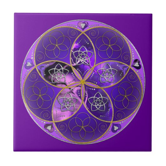 Venus Flower of Love fineART violet roze Tegeltje (Voorkant)