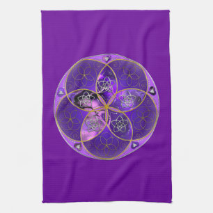 Venus Flower of Love fineART violet roze Theedoek