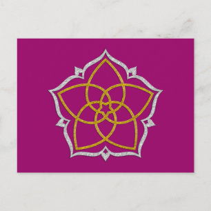 VENUS FLOWER/Venusblume Lotus GOLD SILVER Briefkaart
