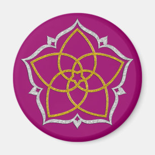 VENUS FLOWER/Venusblume Lotus GOLD SILVER Magneet