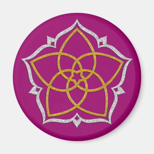 VENUS FLOWER/Venusblume Lotus GOLD SILVER Magneet (Voorkant)