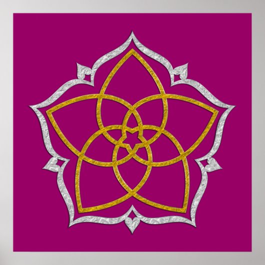 VENUS FLOWER/Venusblume Lotus GOLD SILVER Poster (Voorkant)