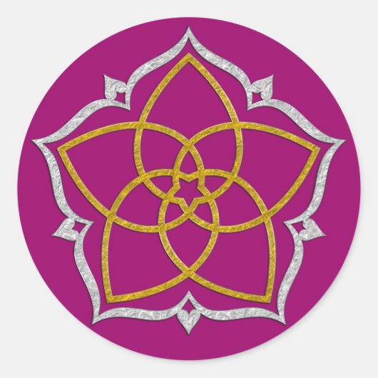 VENUS FLOWER/Venusblume Lotus GOLD SILVER Ronde Sticker (Voorkant)