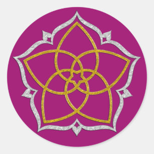 VENUS FLOWER/Venusblume Lotus GOLD SILVER Ronde Sticker