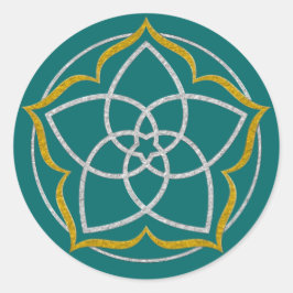 VENUS FLOWER/Venusblume Lotus SILVER GOLD Ronde Sticker