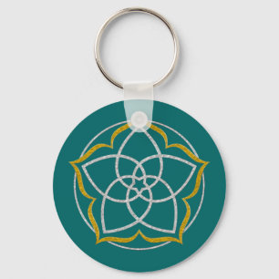 VENUS FLOWER/Venusblume Lotus SILVER GOLD Sleutelhanger