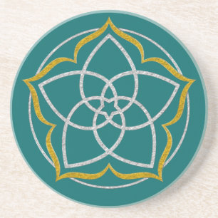 VENUS FLOWER/Venusblume Lotus SILVER GOLD Zandsteen Onderzetter