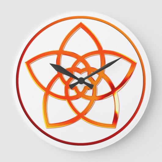 VENUS FLOWER / Venusblume - rood metaal Grote Klok (Voorkant)