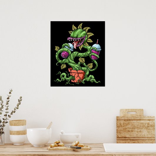 Venus Fly Trap Bubble Tea Gift Carnivorous Planten Poster (Keuken)