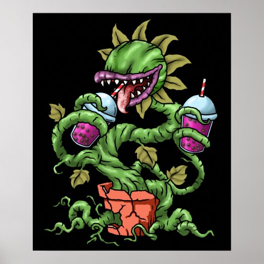 Venus Fly Trap Bubble Tea Gift Carnivorous Planten Poster (Voorkant)