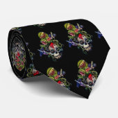 Venus Fly Trap & Corpse Flower Skull Stropdas (Opgerold)