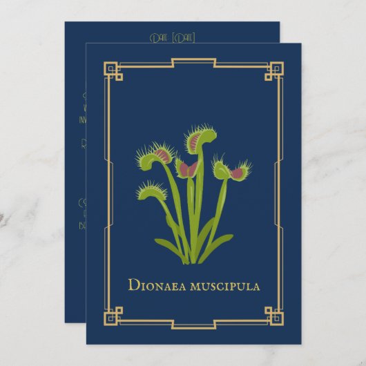 Venus Fly Trap Halloween Uitnodiging (Voorkant / Achterkant)