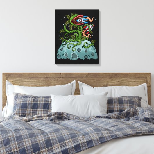 Venus Fly Trap Kinder Bubble Tea Gift Carnivorous Canvas Afdruk (Insitu (Slaapkamer))