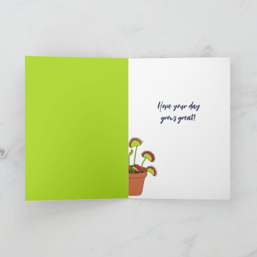 Venus Fly Trap Plant Illustralized Personalized Kaart (Binnen)