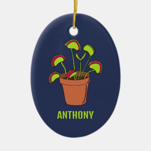 Venus Fly Trap Plant Illustralized Personalized Keramisch Ornament (Voorkant)