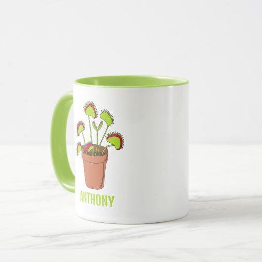 Venus Fly Trap Plant Illustralized Personalized Mok (Voorkant links)