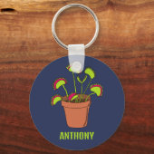 Venus Fly Trap Plant Illustralized Personalized Sleutelhanger (Voorkant)
