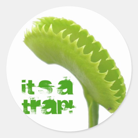 Venus Fly Trap Ronde Sticker (Voorkant)
