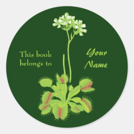 Venus Flytrap Bloemen Boekplaat Ronde Sticker