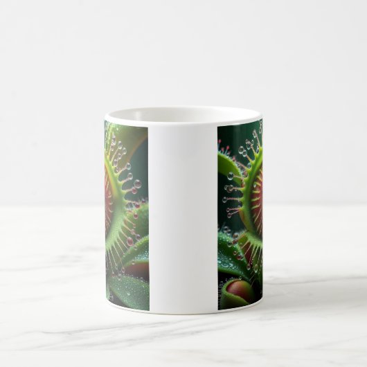 Venus Flytrap Bloemen groen en rood Koffiemok (Center)
