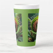 Venus Flytrap Bloemen groen en rood Latte Mok (Voorkant)