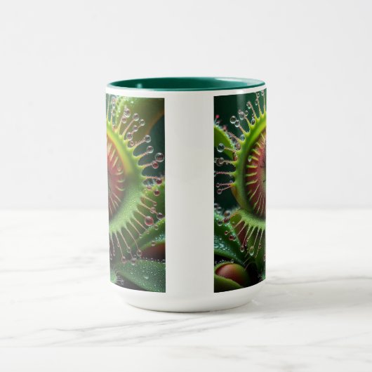 Venus Flytrap Bloemen groen en rood Mok (Midden)