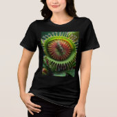 Venus Flytrap Bloemen groen en rood Tri-Blend Shirt (Voorkant)