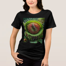 Venus Flytrap Bloemen groen en rood Tri-Blend Shirt