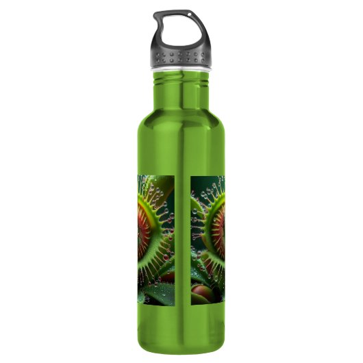 Venus Flytrap Bloemen groen en rood Waterfles (Achterkant)