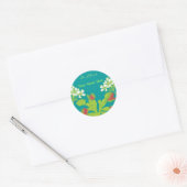 Venus Flytrap Boekenlabel Ronde Sticker (Envelop)