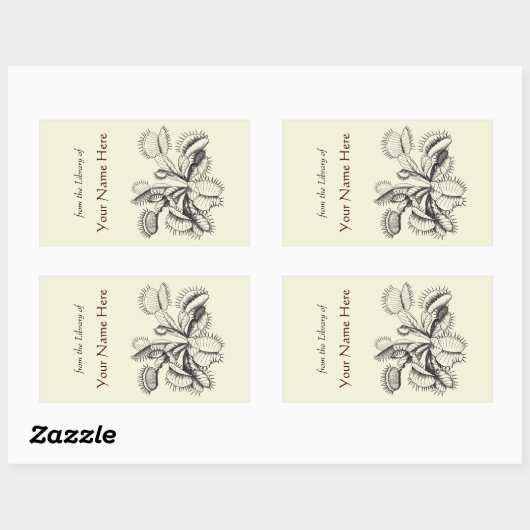 Venus Flytrap Boekplaat Rechthoekige Sticker (Vel)