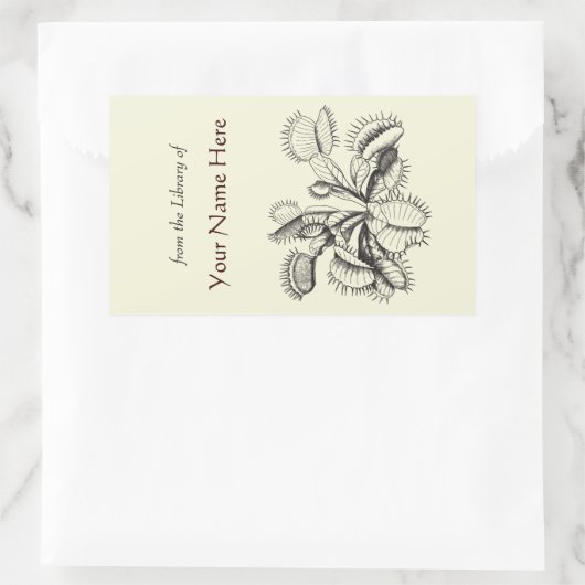 Venus Flytrap Boekplaat Rechthoekige Sticker (Tas)