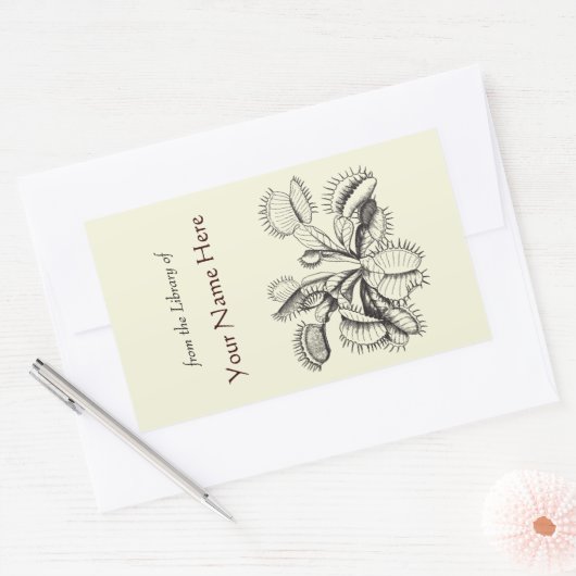 Venus Flytrap Boekplaat Rechthoekige Sticker (Envelop)