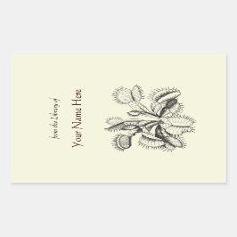 Venus Flytrap Boekplaat Rechthoekige Sticker