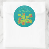 Venus Flytrap Botanisch Boek Bord Ronde Sticker (Tas)