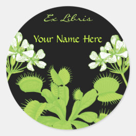 Venus Flytrap Ex libris Ronde Sticker