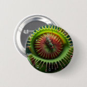Venus Flytrap Floral Fun Bold Whimsical  Ronde Button 5,7 Cm (Voorkant /achterkant)