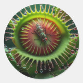 Venus Flytrap Floral Fun Weird Bold Spooky Ronde Sticker (Voorkant)