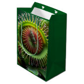 Venus Flytrap Floral Green and Red  Medium Cadeauzakje (Achterkant Gekanteld)