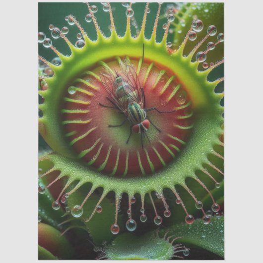 Venus Flytrap Floral Whimsical Fun Wild Tissuepapier (Voorkant)