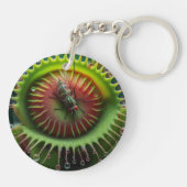 Venus Flytrap Floral Whimsical Weird Fun Sleutelhanger (Achterkant)