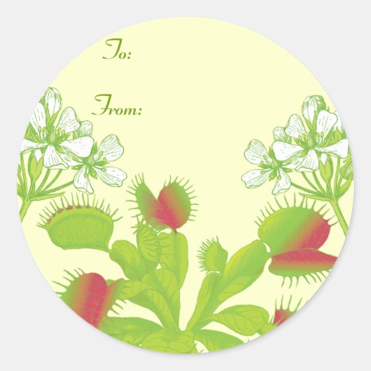Venus Flytrap Gift Ronde Sticker (Voorkant)