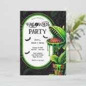 Venus Flytrap Groene Slijm Halloween Feestje Kaart (Staand voorkant)