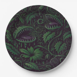Venus Flytrap Groene Slijm Halloween Feestje  Papieren Bordje
