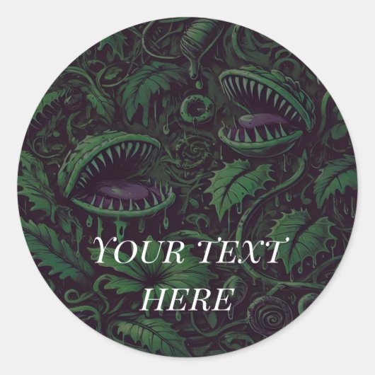 Venus Flytrap Groene Slijm Halloween Feestje  Ronde Sticker (Voorkant)