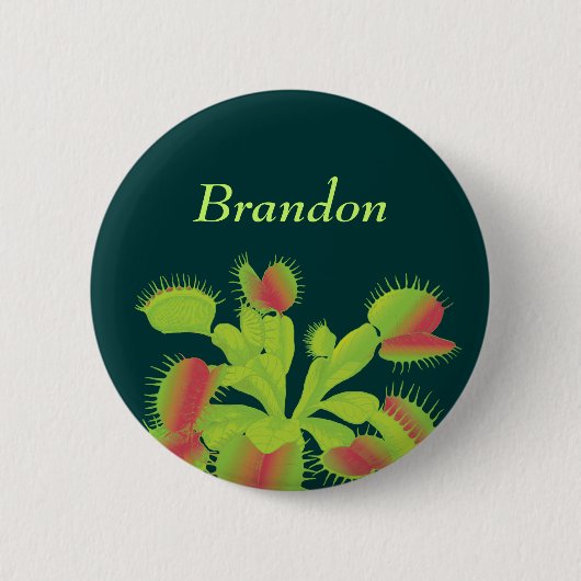 Venus Flytrap-naamlabel Ronde Button 5,7 Cm (Voorkant)