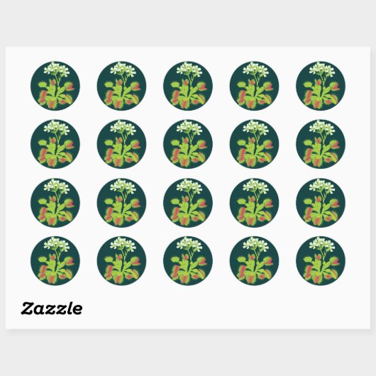Venus Flytrap-Plant Ronde Sticker (Vel)