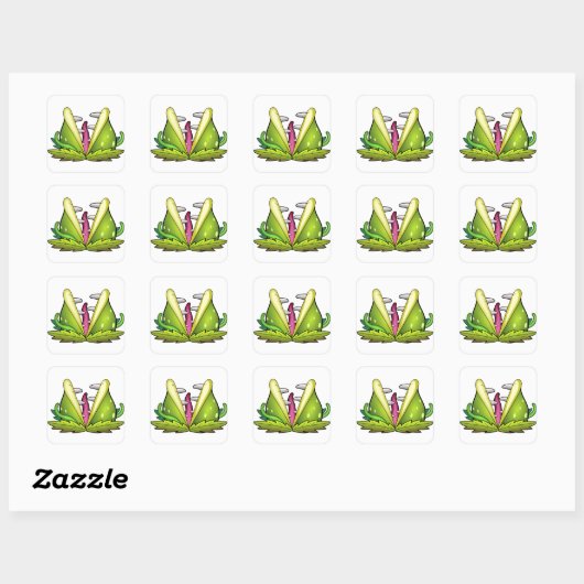 venus flytrap vierkante sticker (Vel)