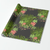 venus flyval floral cadeaupapier (Uitgerold)