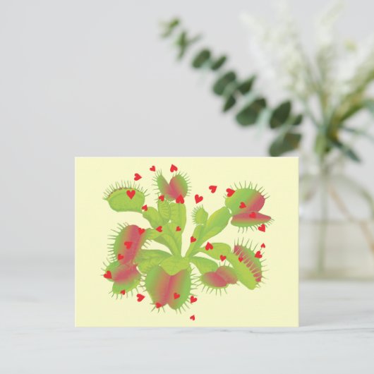 Venus Flyval met hart Briefkaart (Staand voorkant)